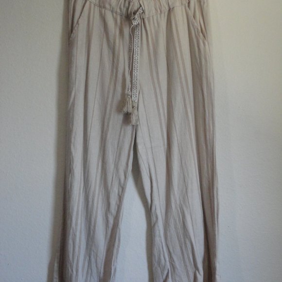Wide-leg Striped Linen Pants - Picture 7 of 7